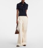 Max Mara Embellished leather penny loafers