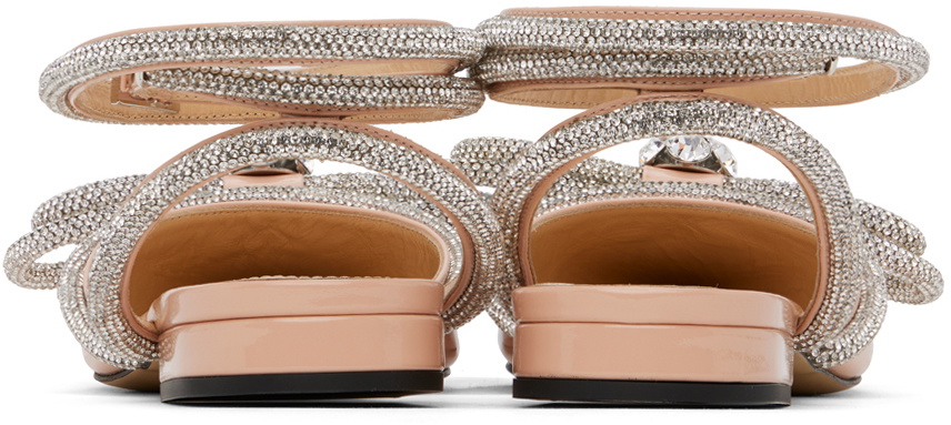 MACH & MACH Beige Double Bow Ballerina Flats