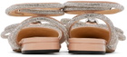 MACH & MACH Beige Double Bow Ballerina Flats