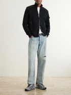 Moncler - Panelled Virgin Wool Zip-Up Cardigan - Black