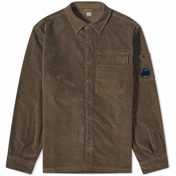 Photo: C.P. Company Men's Corduroy Overshirt in Olive Night