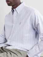 Human Made - Button-Down Collar Logo-Appliquéd Striped Cotton Shirt - Blue