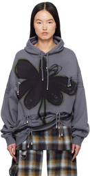 Collina Strada Purple Rhinestone Burst Hoodie