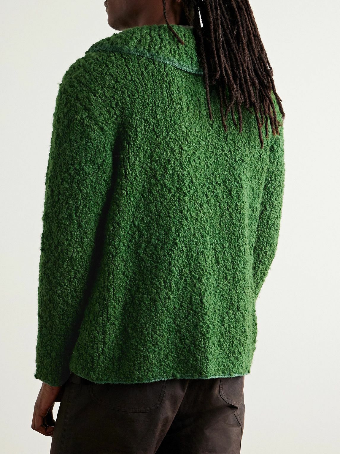BODE - Moppet Wool-Bouclé Cardigan - Green