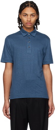 ZEGNA Blue Solid Polo