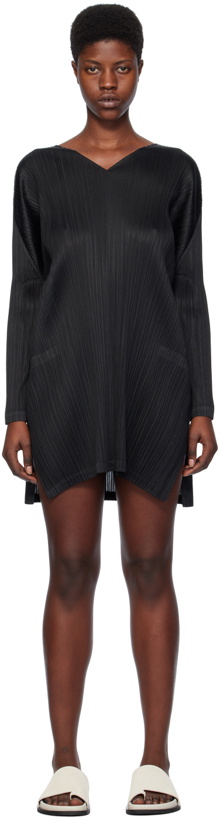 Photo: Pleats Please Issey Miyake Black Monthly Colors December Minidress