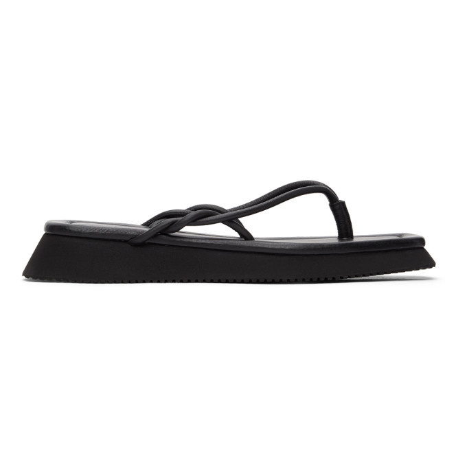 Photo: LE17SEPTEMBRE Black Braided Leather Flip-Flops