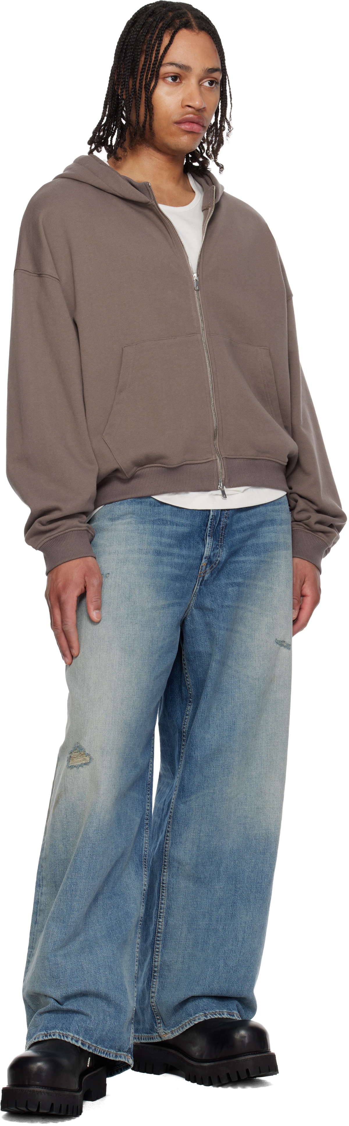 FFFPOSTALSERVICE Brown RH Zip Up Hoodie