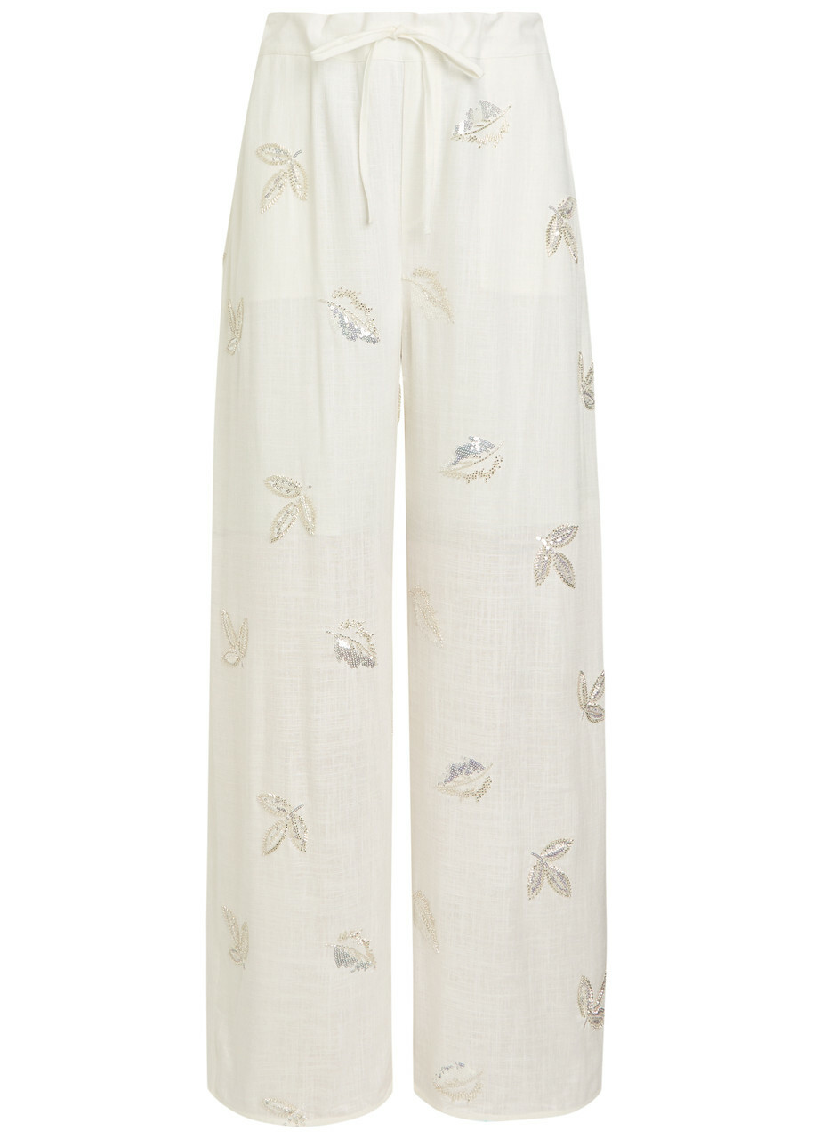 Marques' Almeida Embellished Woven Trousers White