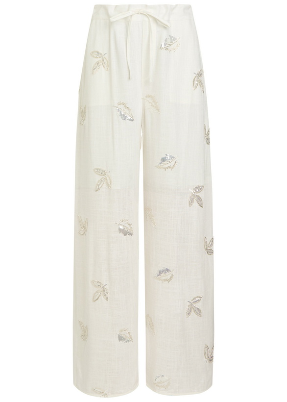 Photo: Marques' Almeida Embellished Woven Trousers White