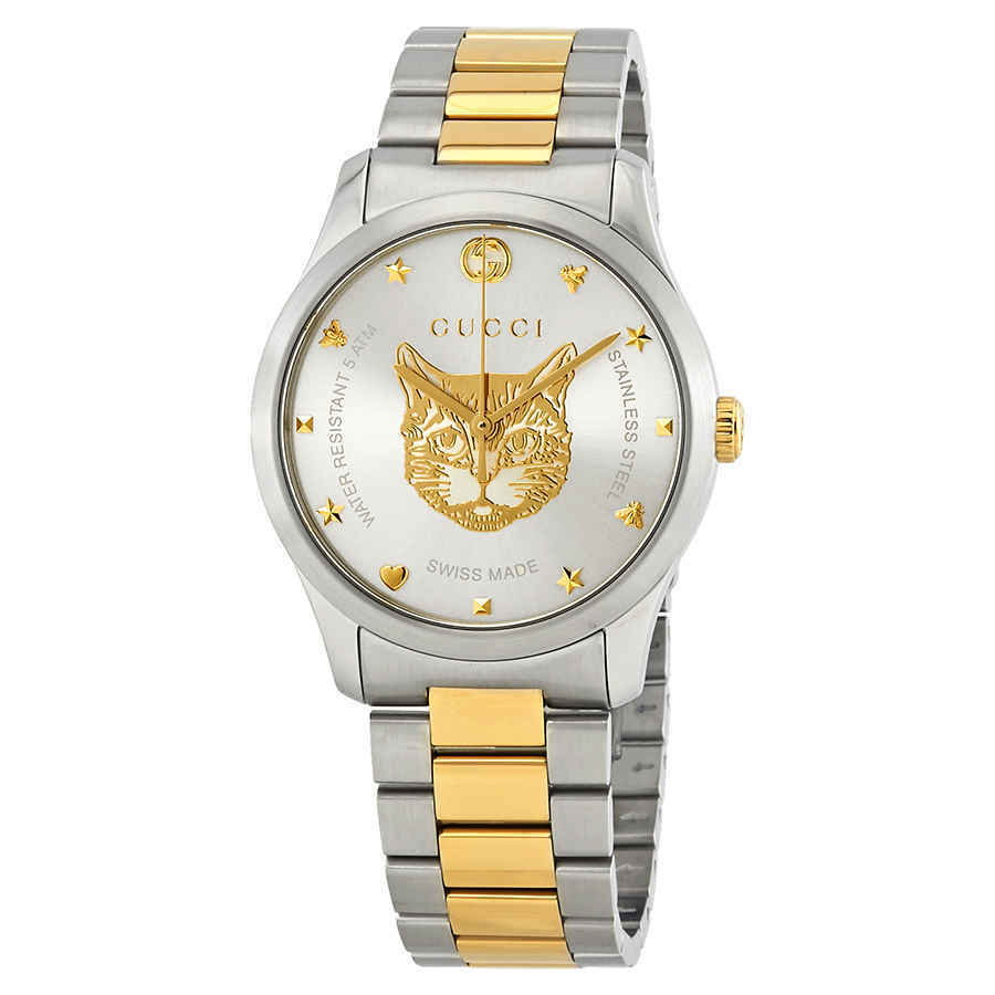 Gucci Timeless Silver Dial Two-tone Unisex Watch YA1264074