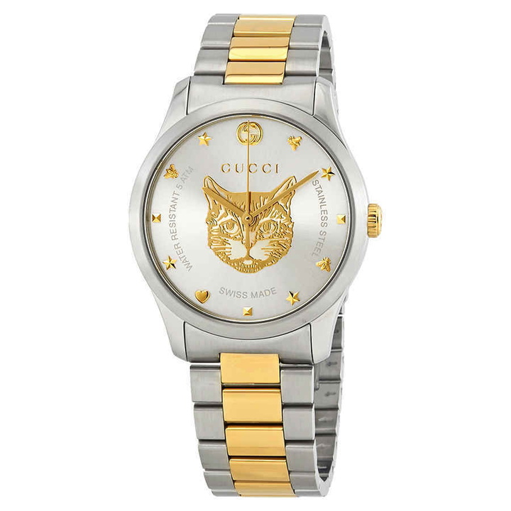 Photo: Gucci Timeless Silver Dial Two-tone Unisex Watch YA1264074