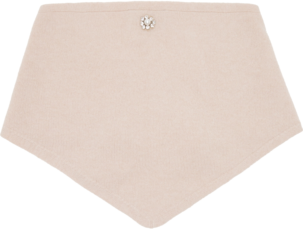 Simone Rocha Pink Embellished Cashmere Neckerchief Scarf