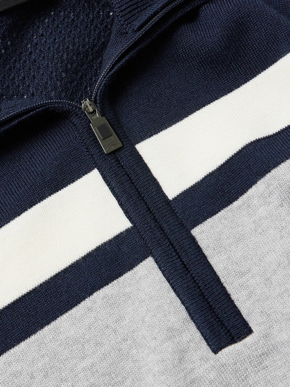 Kjus - Striped Merino Wool Half-Zip Sweater - Blue