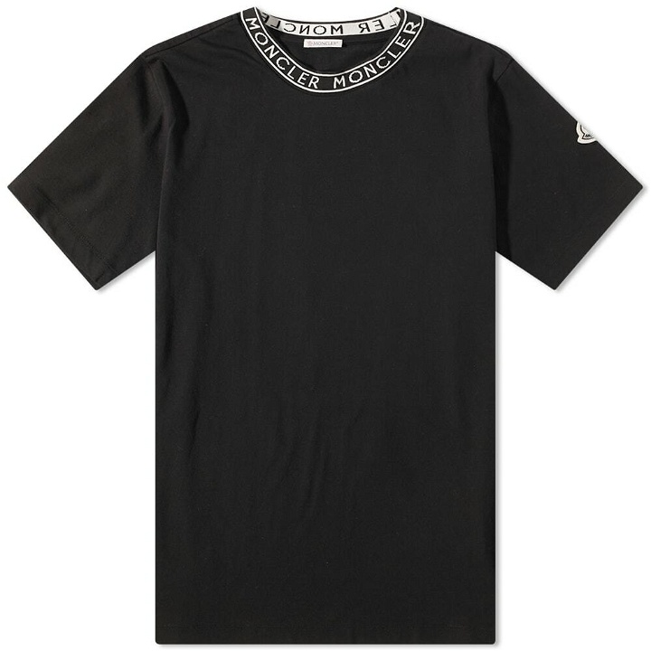 Photo: Moncler Men's Logo Ribbed T-Shirt in Black