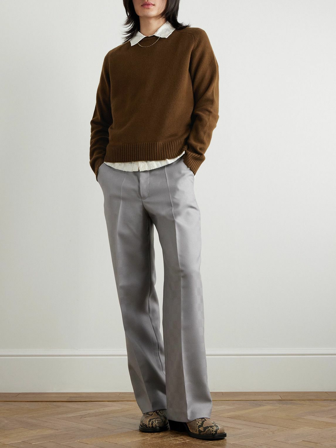 SECOND / LAYER - Distressed Cashmere Sweater - Brown