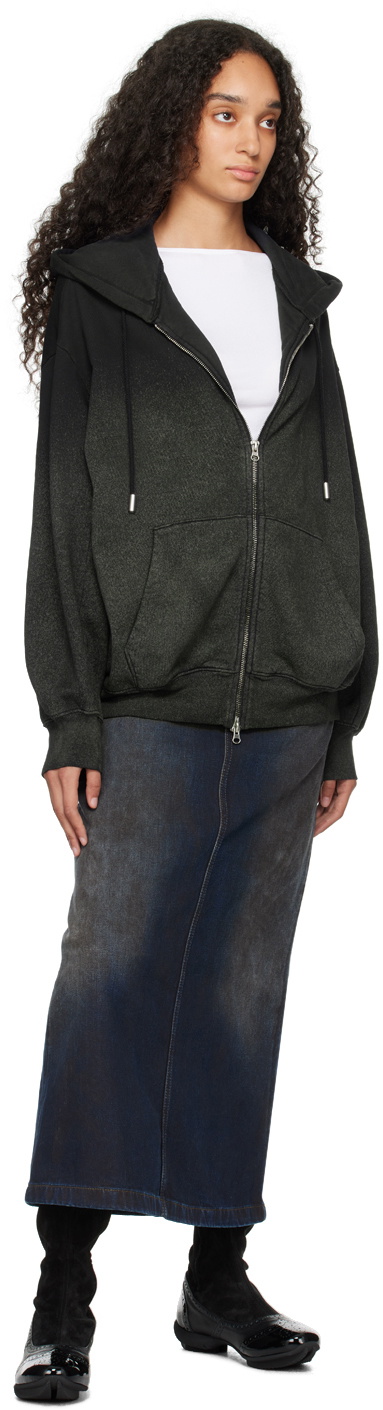 Eckhaus Latta Black Zip Hoodie