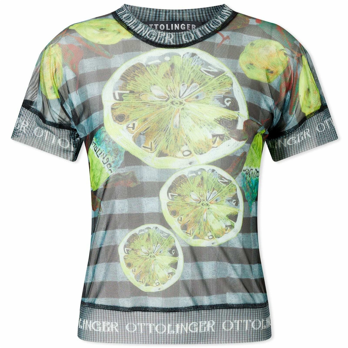 Ottolinger Women's Mesh T-Shirt in Lemon Print Ottolinger