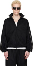 Fear of God ESSENTIALS Black Faux-Suede Fleece Signature Modern Track Jacket
