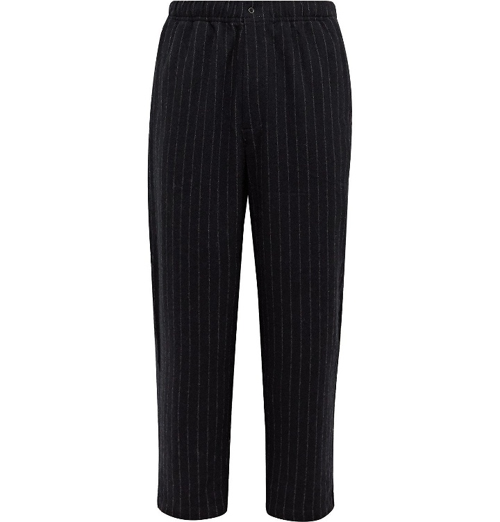 Photo: Pilgrim Surf Supply - Harry Pinstriped Brushed Wool-Blend Trousers - Blue