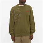 Maharishi Men's Tour Of Africa Embroidered Crew Sweat in Olive