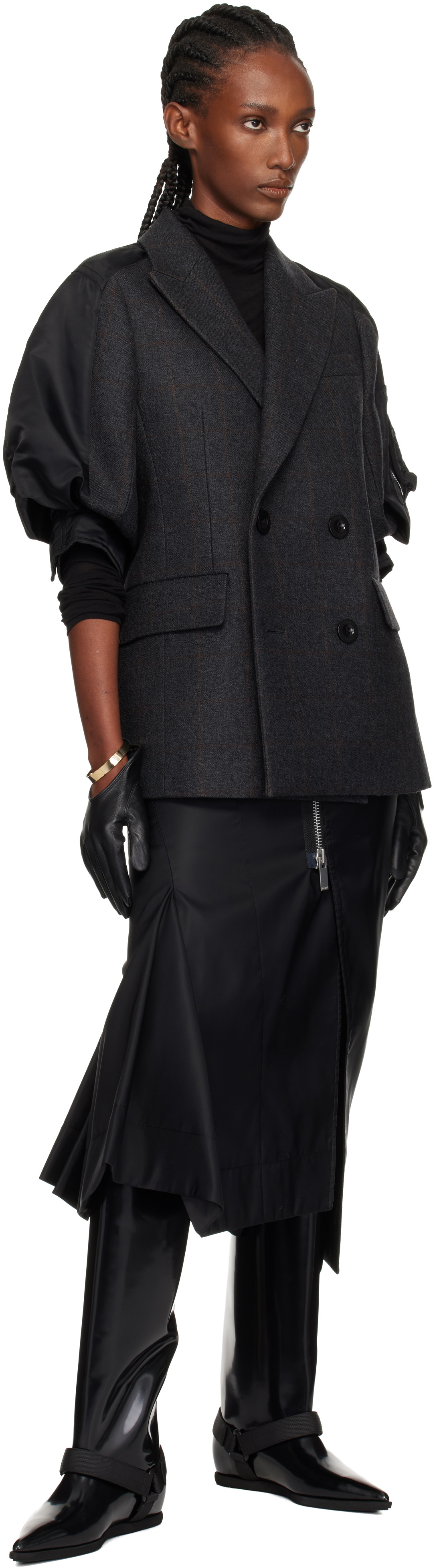 sacai Black Belted Tall Boots