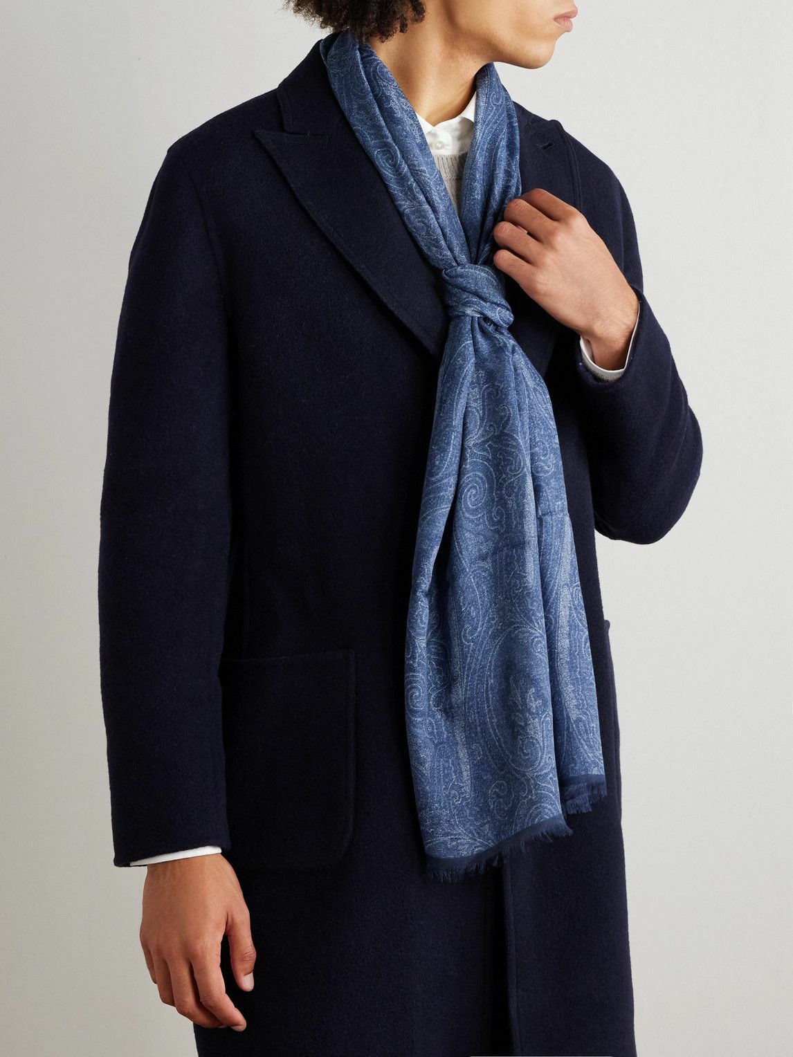 Etro - Paisley-Print Fringed Modal and Cashmere-Blend Scarf