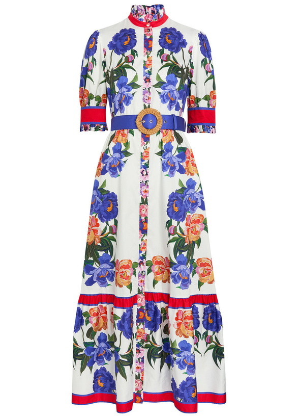 Photo: Borgo DE Nor Marni Floral-print Belted Cotton Maxi Dress Multicoloured