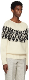 Jil Sander Off-White Jacquard Sweater