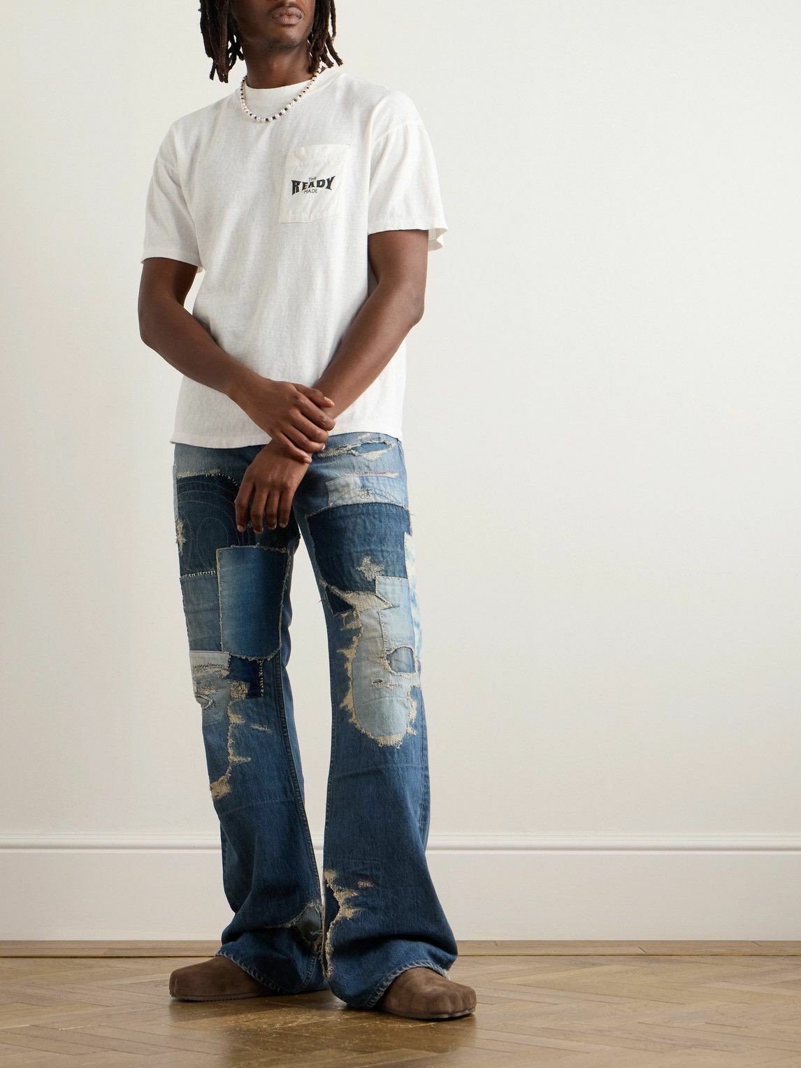 READYMADE - Logo-Print Cotton-Jersey T-Shirt - White