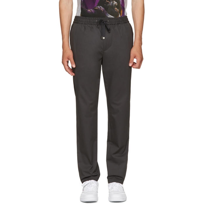 Photo: Dolce and Gabbana Grey Tapered Drawstring Trousers