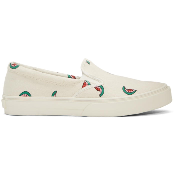 Photo: PS by Paul Smith Ecru Watermelon Clyde Slip-On Sneakers