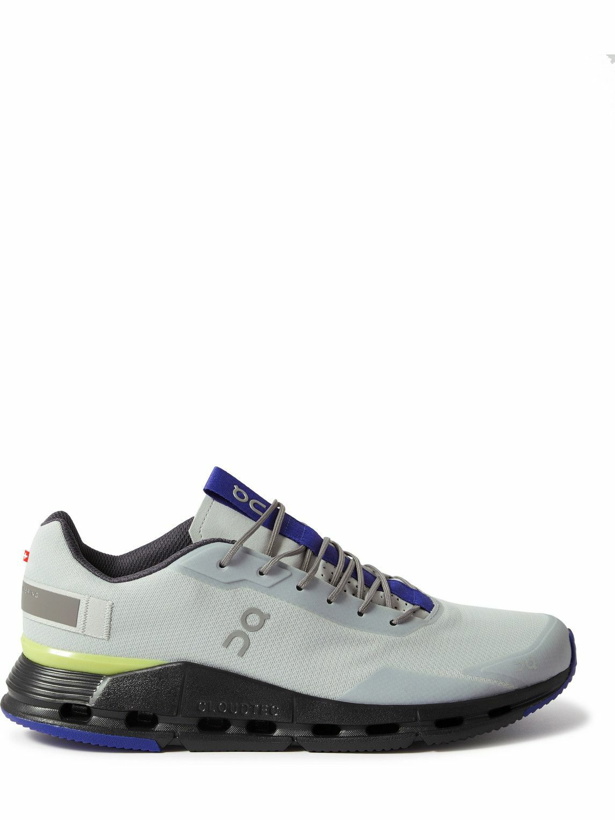 Photo: ON - Cloudnova Form Rubber-Trimmed Mesh Running Sneakers - Gray