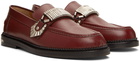 Toga Virilis Burgundy Pebbled Leather Loafers