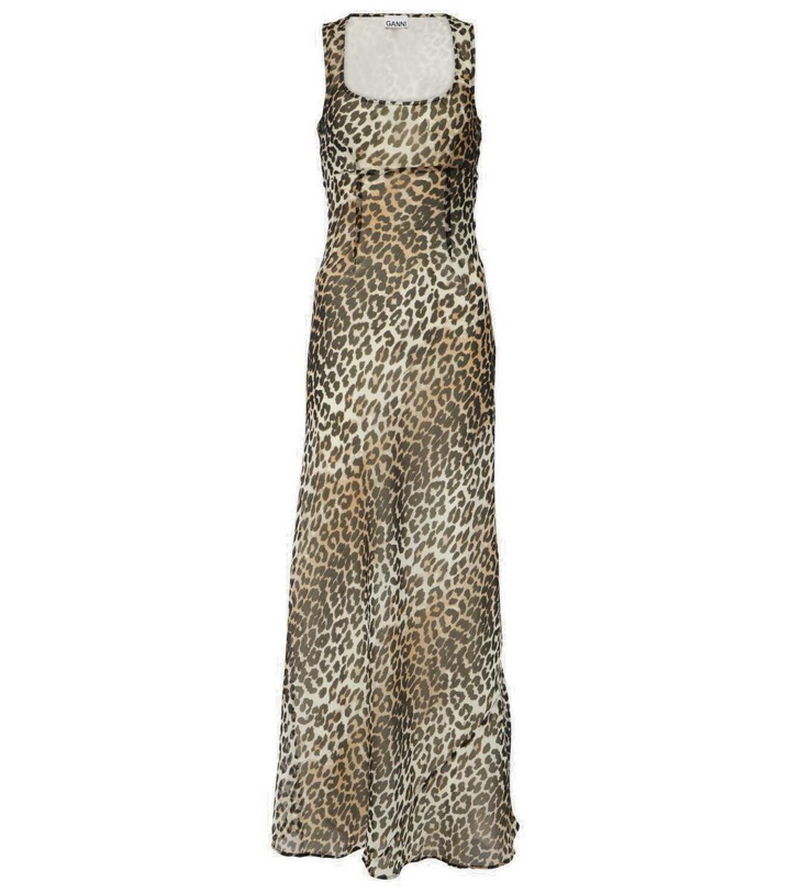 Photo: Ganni Leopard-print chiffon maxi dress