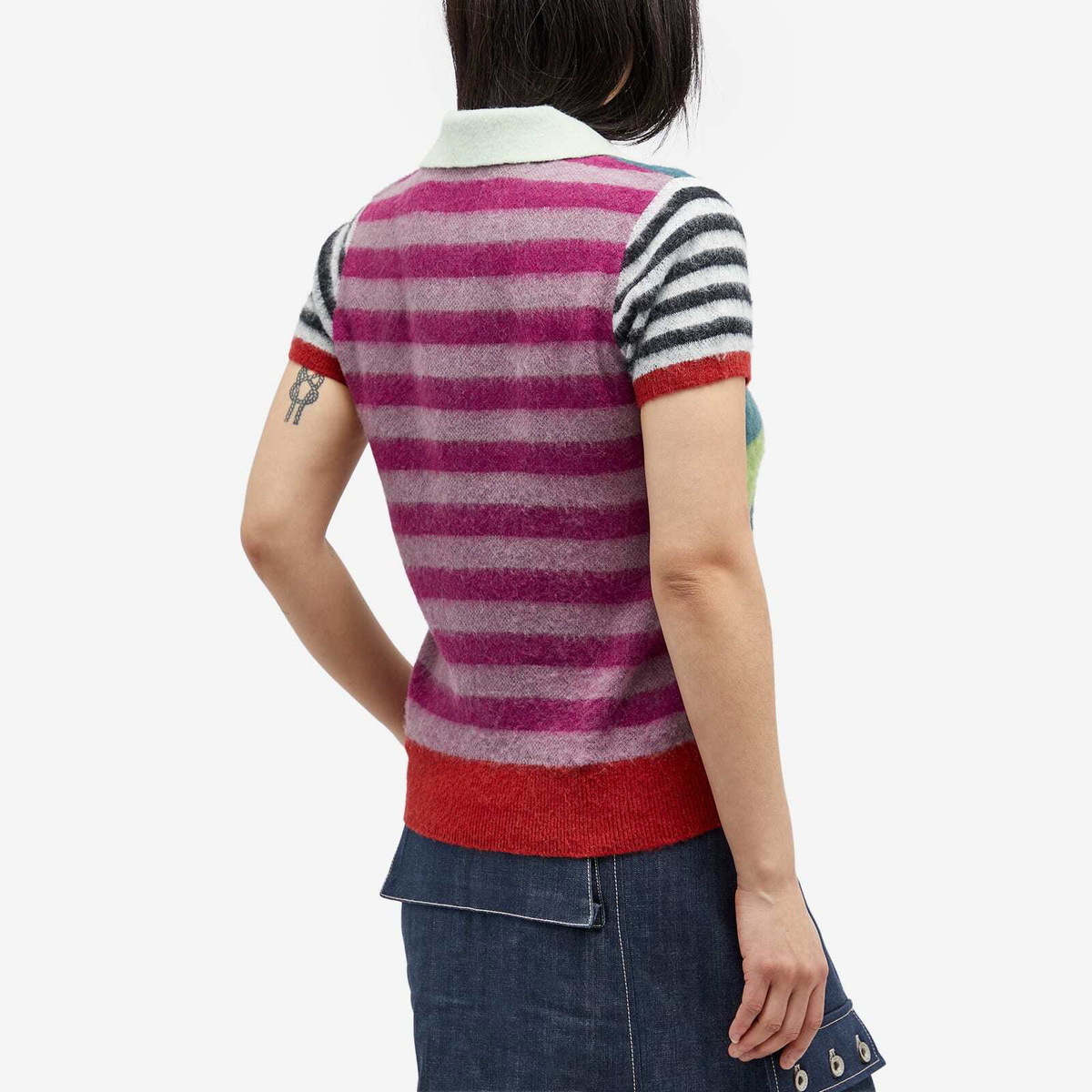 Brain Dead Women's Lulu Polo Shirt Top in Multi