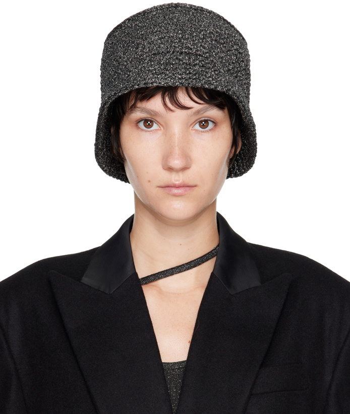 Photo: JW Anderson Black & Silver Logo Bucket Hat