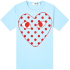 Comme des Garcons Play Red Heart Polka Dot Logo Tee