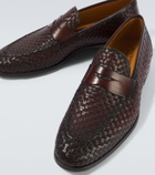 Magnanni Woven leather penny loafers