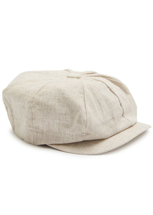 Photo: Boss X David Beckham Linen Bakerboy cap Beige