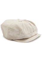 Boss X David Beckham Linen Bakerboy cap Beige