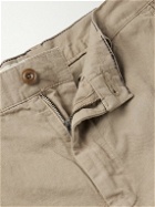 Hartford - Tyron Slim-Fit Straight-Leg Cotton and Linen-Blend Trousers - Neutrals