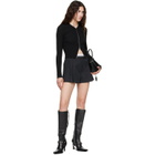 Alexander Wang Black High-Rise Logo Elastic Shorts