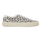 Saint Laurent White and Black Leopard Venice Sneakers