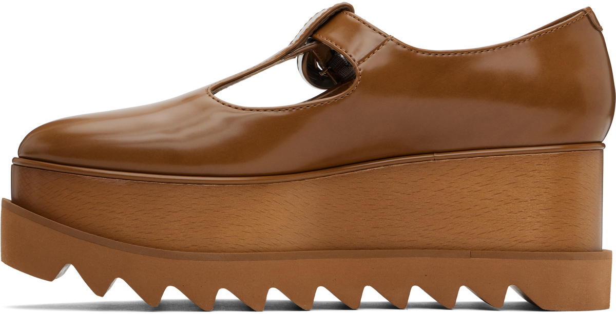 Stella McCartney Tan Elyse T-Bar Platform Mary Jane Derbys