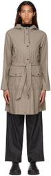 RAINS Taupe Polyester Coat