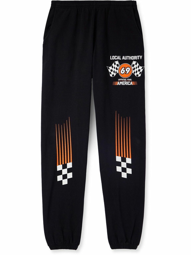 Photo: Local Authority LA - Sex Drive Logo-Print Cotton-Jersey Sweatpants - Black