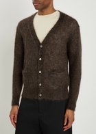 Vowels V-neck Mohair-blend Cardigan Brown