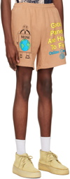 Online Ceramics Khaki 'Good Planets Are Hard To Find' Shorts