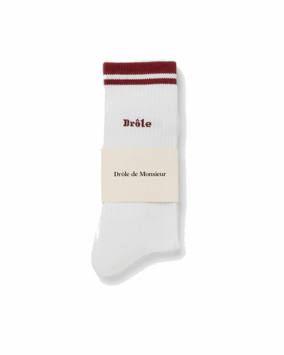 Photo: Drôle De Monsieur La Socks Drùle White - Mens - Socks